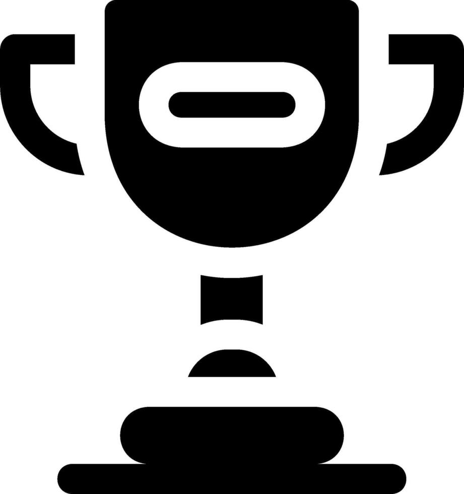 A black and white trophy cup icon on a white background vector