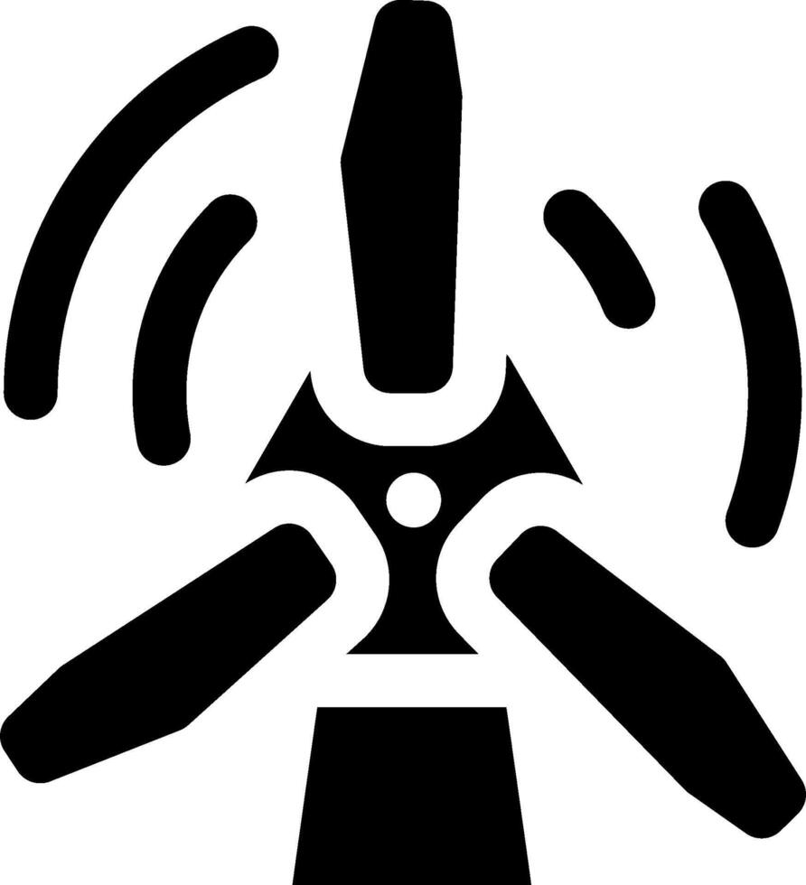 A black and white image of a wind turbine vector