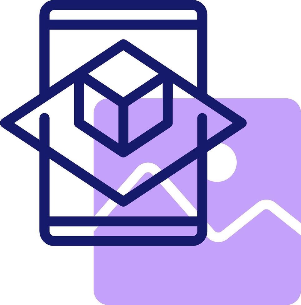 A smartphone with a cube on it vector