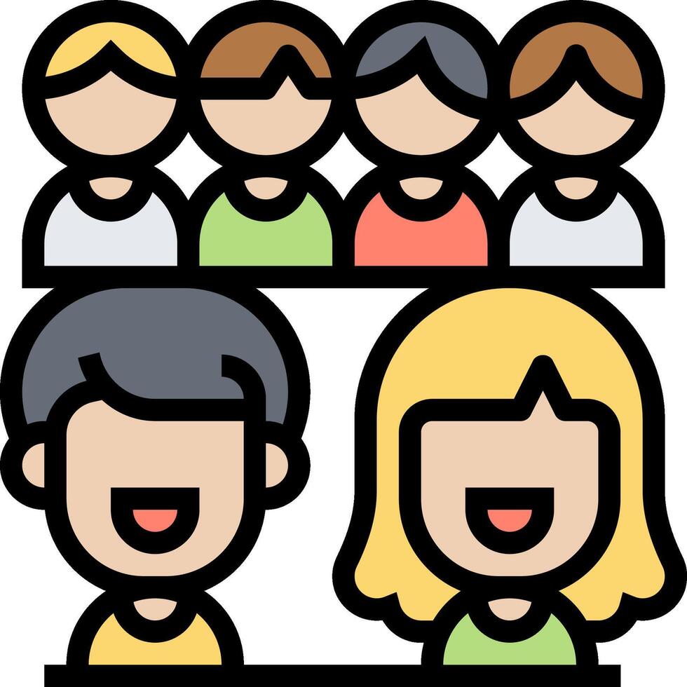 People icon with a group of people vector