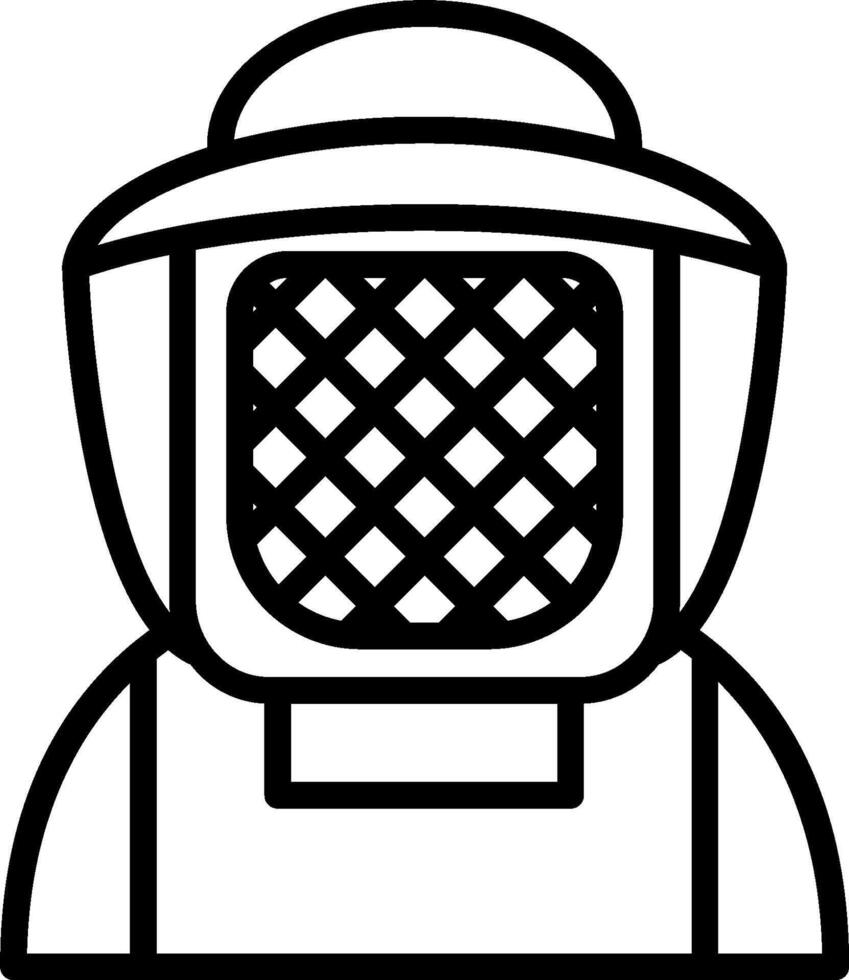 A black and white illustration of a man wearing a helmet vector