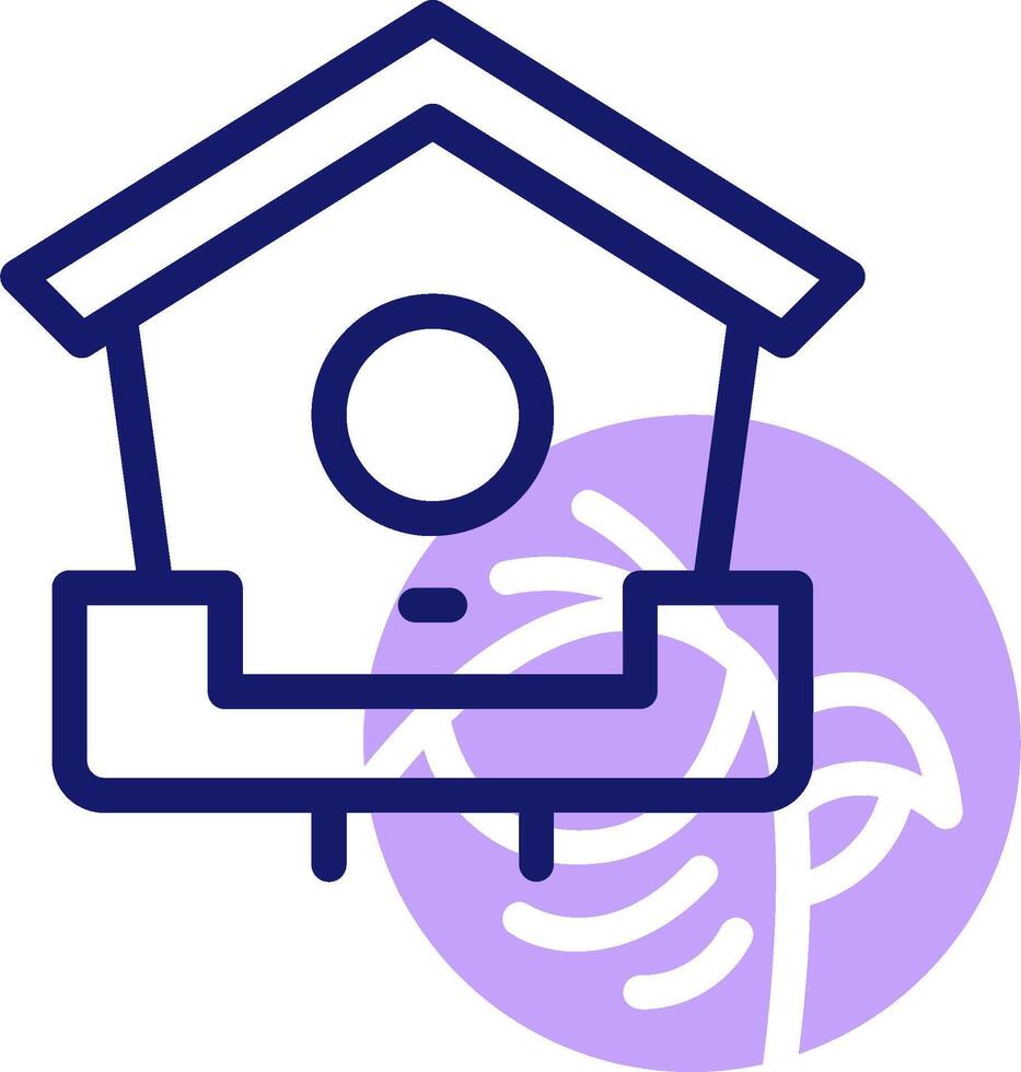 A birdhouse with a purple bird on it vector