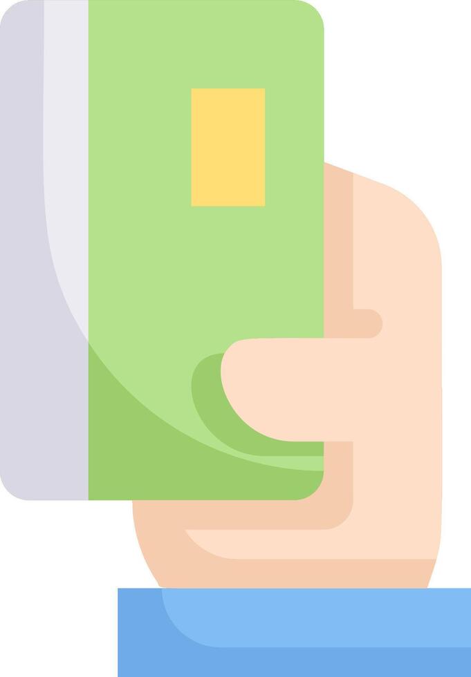 A hand holding a green and white passport vector