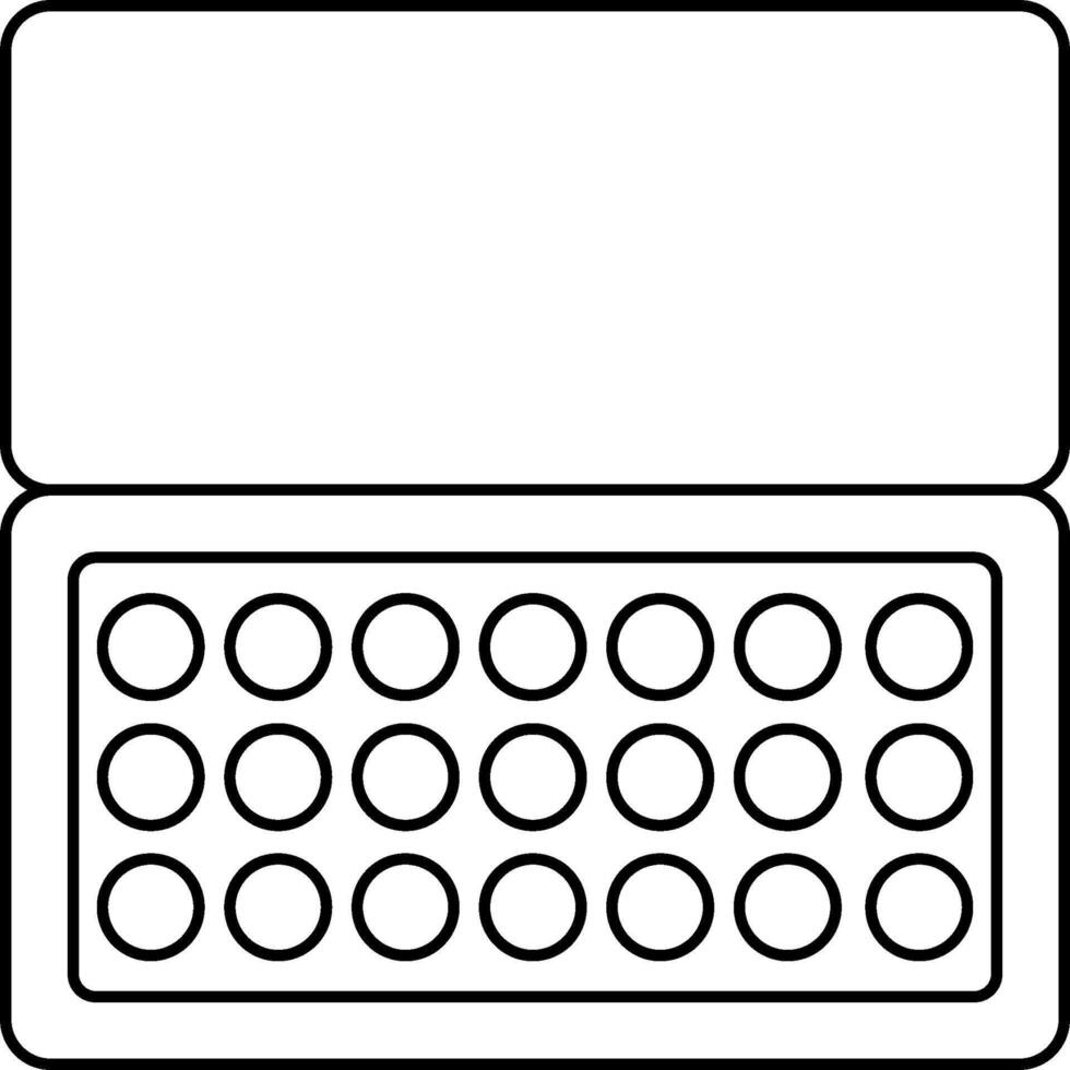 A black and white illustration of a tablet with a keyboard vector