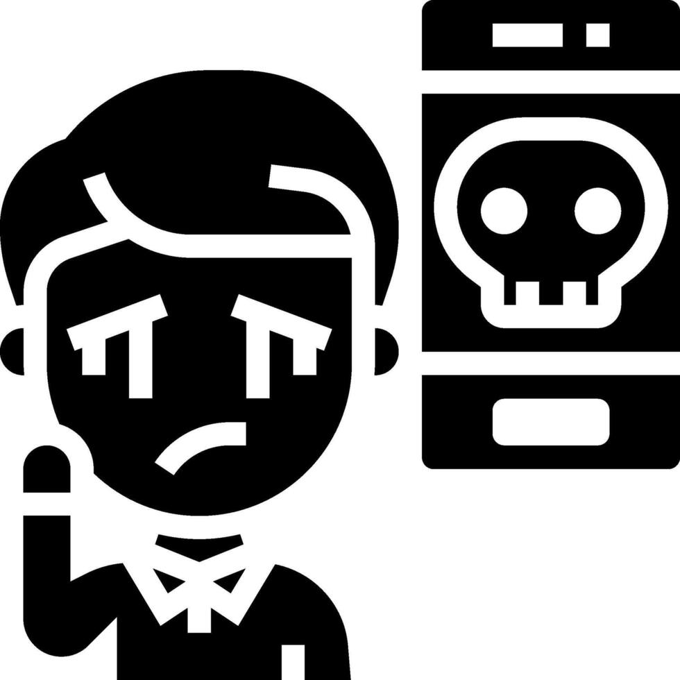 A man with a phone and a skull on it vector