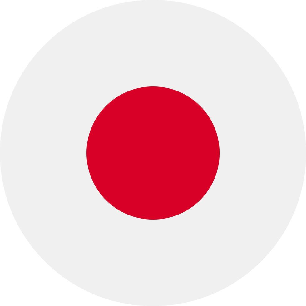 The japanese flag is shown in a circle vector