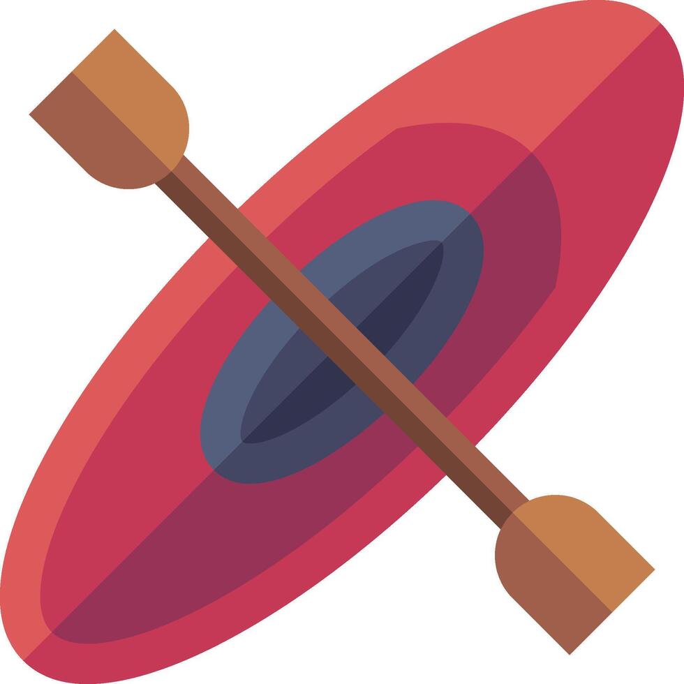 A red and blue paddle with two oars vector