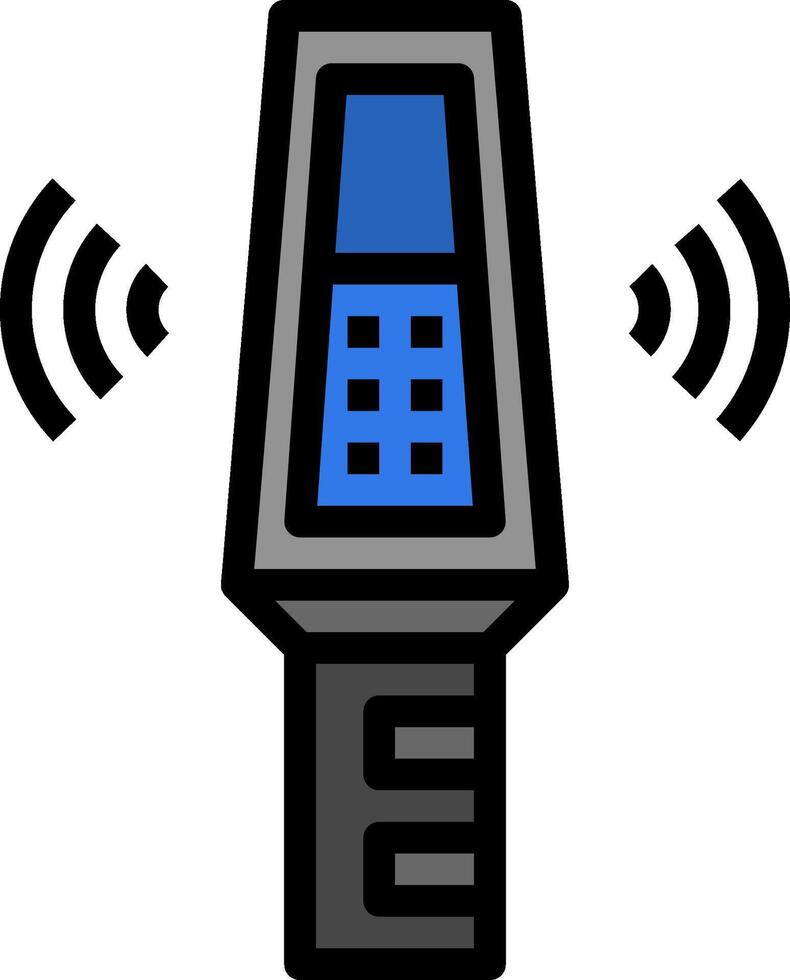 A cell phone with a blue and black design vector