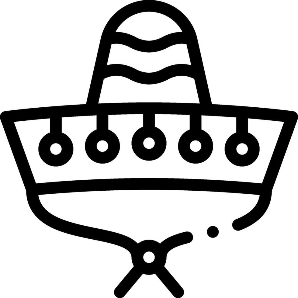 A black and white image of a sombrero vector