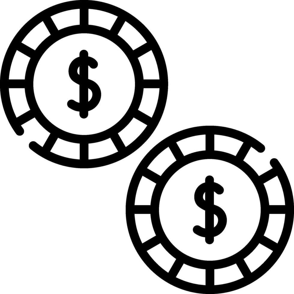 Two casino chips with dollar signs on them vector