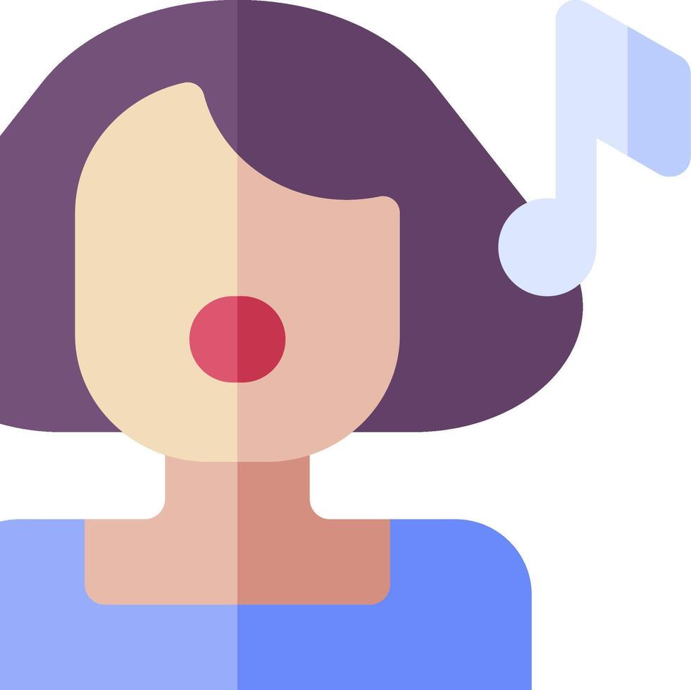 A woman with a red nose and a music note vector