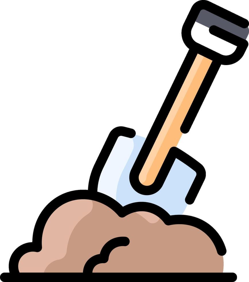A shovel and shovel in the ground with a shovel vector