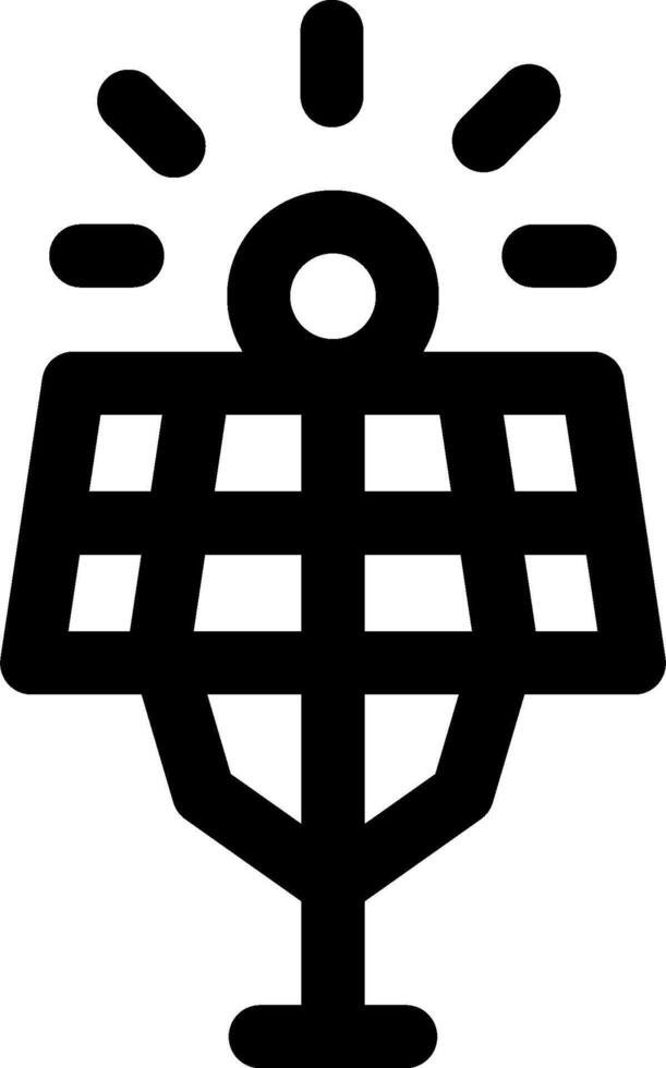 A black and white solar panel icon vector