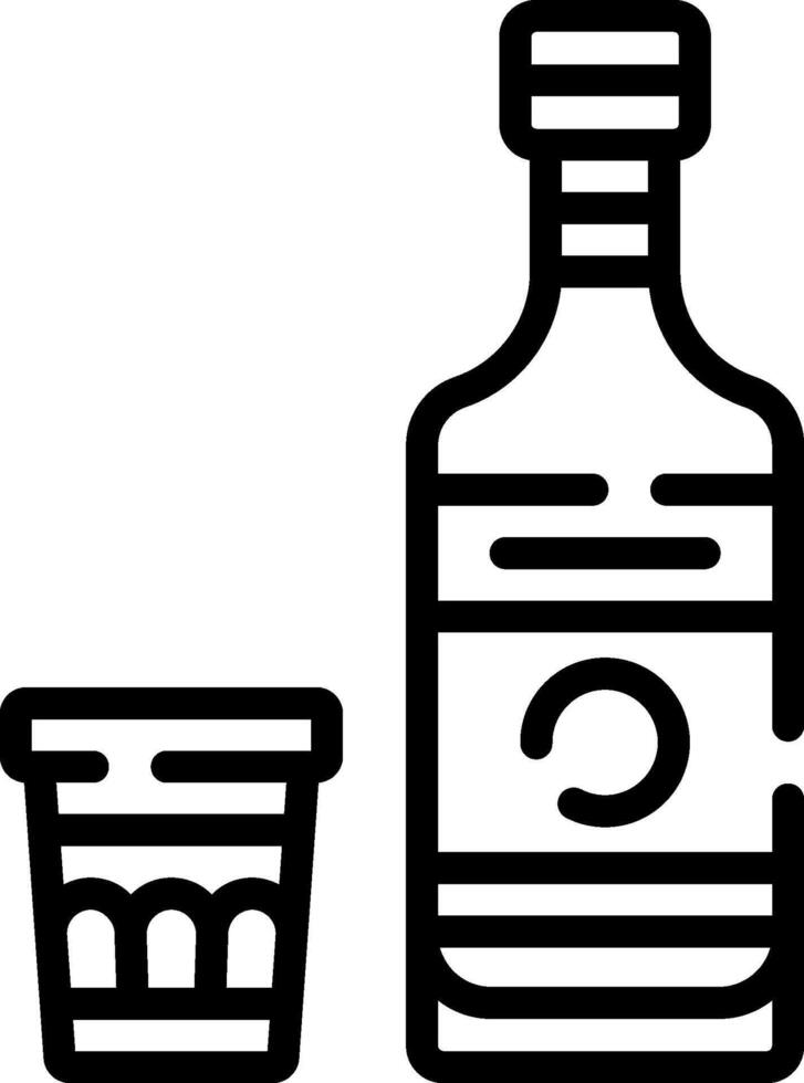 A bottle of alcohol and a glass of water vector