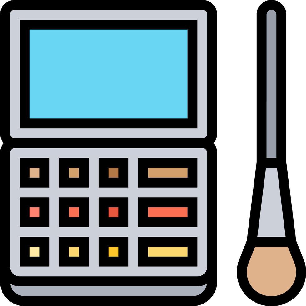 A calculator and a brush are shown next to each other vector