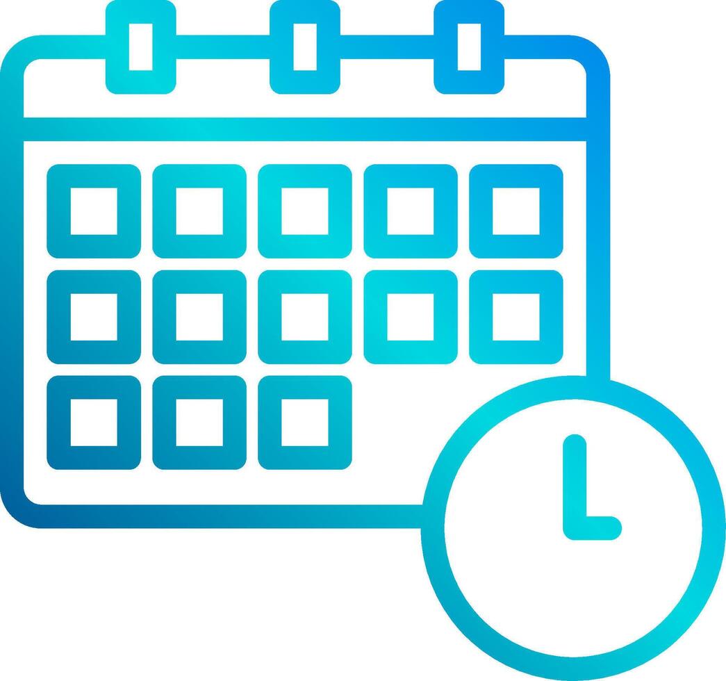 A calendar and clock icon on a white background vector