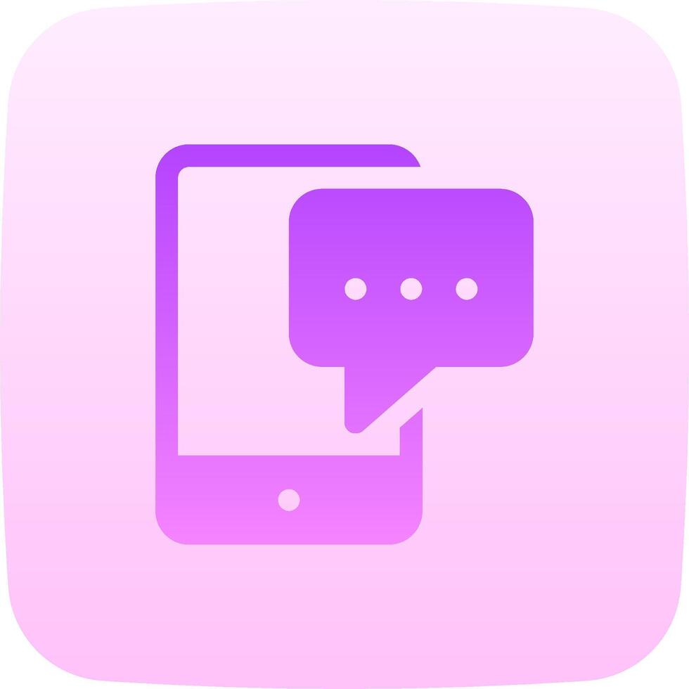A purple and pink icon with a speech bubble vector