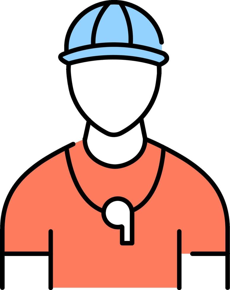 A man wearing a hat and a blue shirt vector