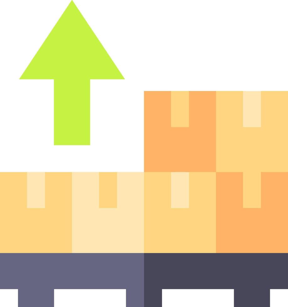 A cart with a green arrow pointing up vector