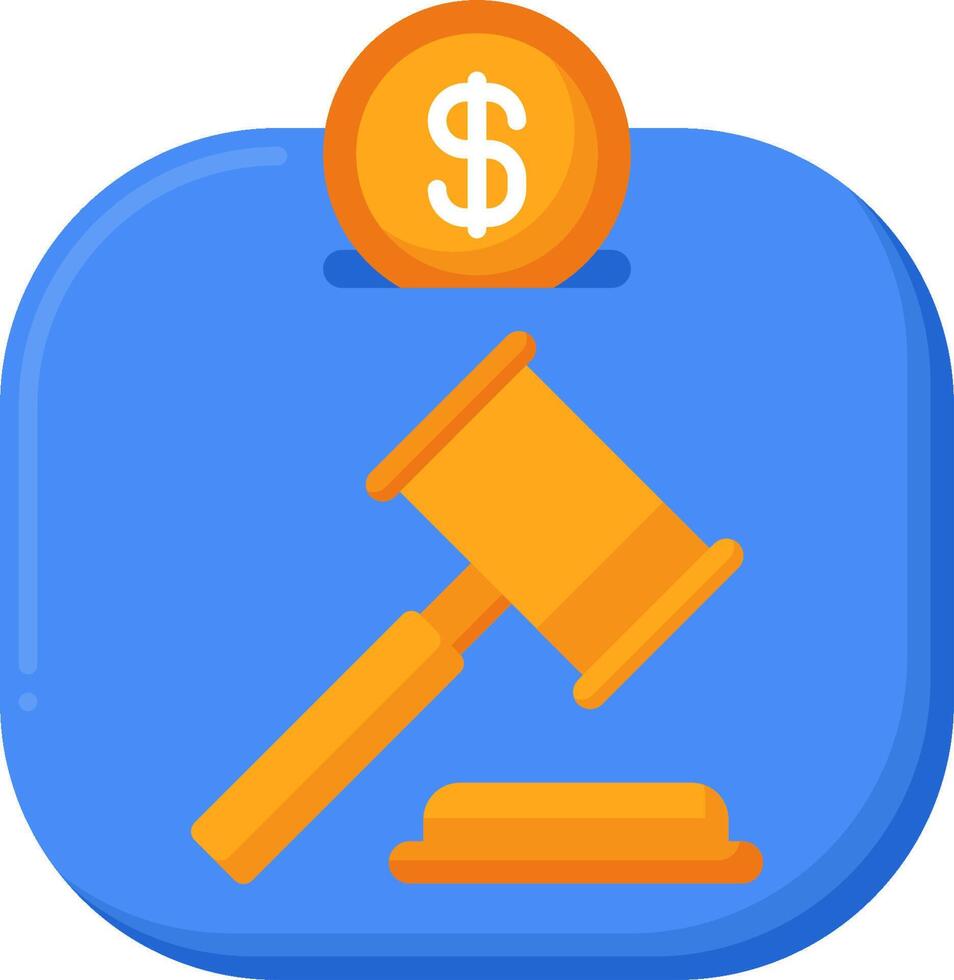 A gavel and dollar icon vector