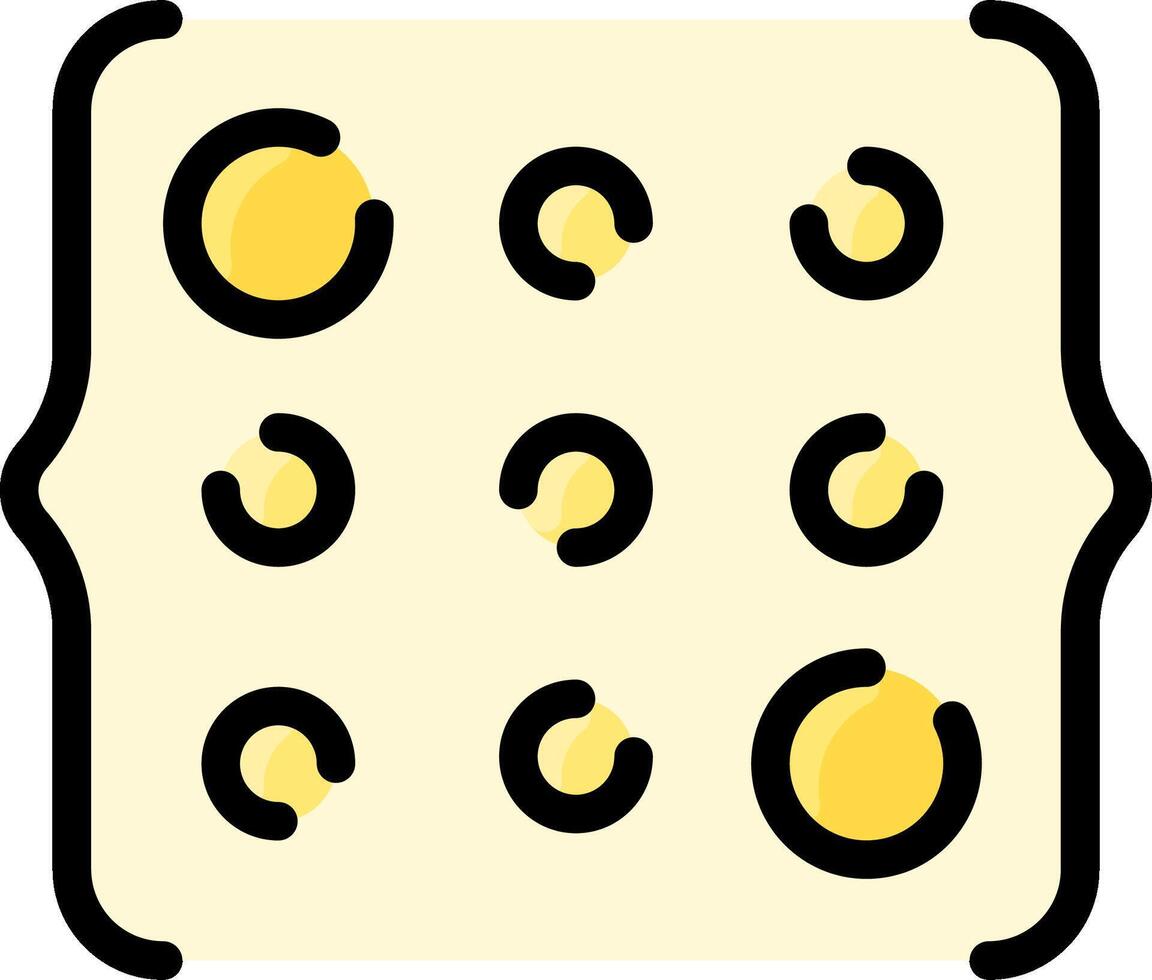 A square with yellow circles on it vector