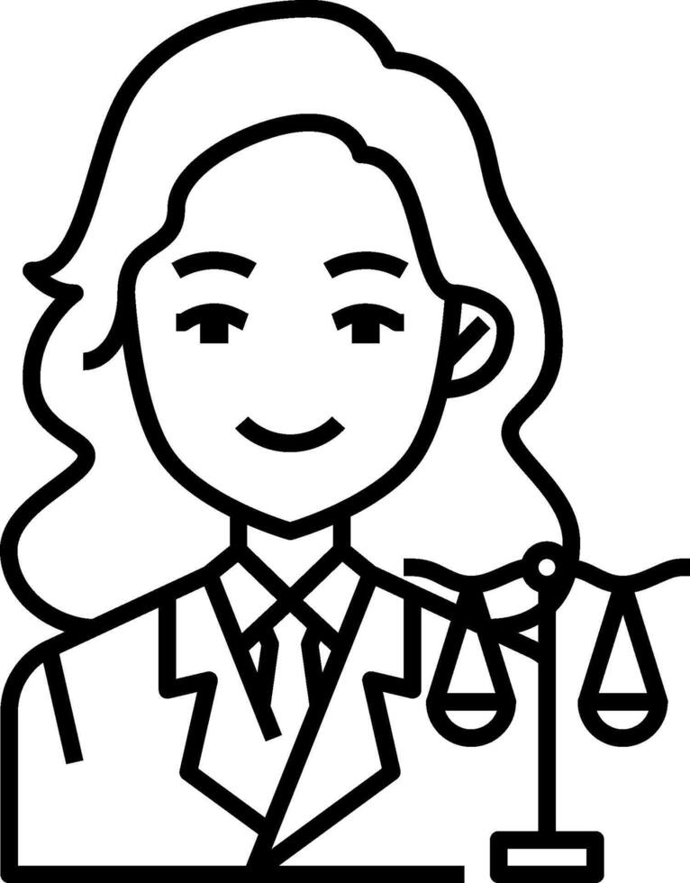 A woman in a suit holding a scale of justice vector