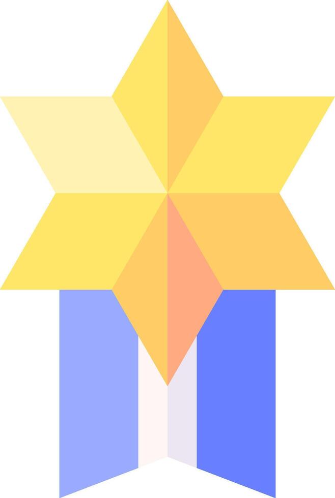 A star with a ribbon around it vector