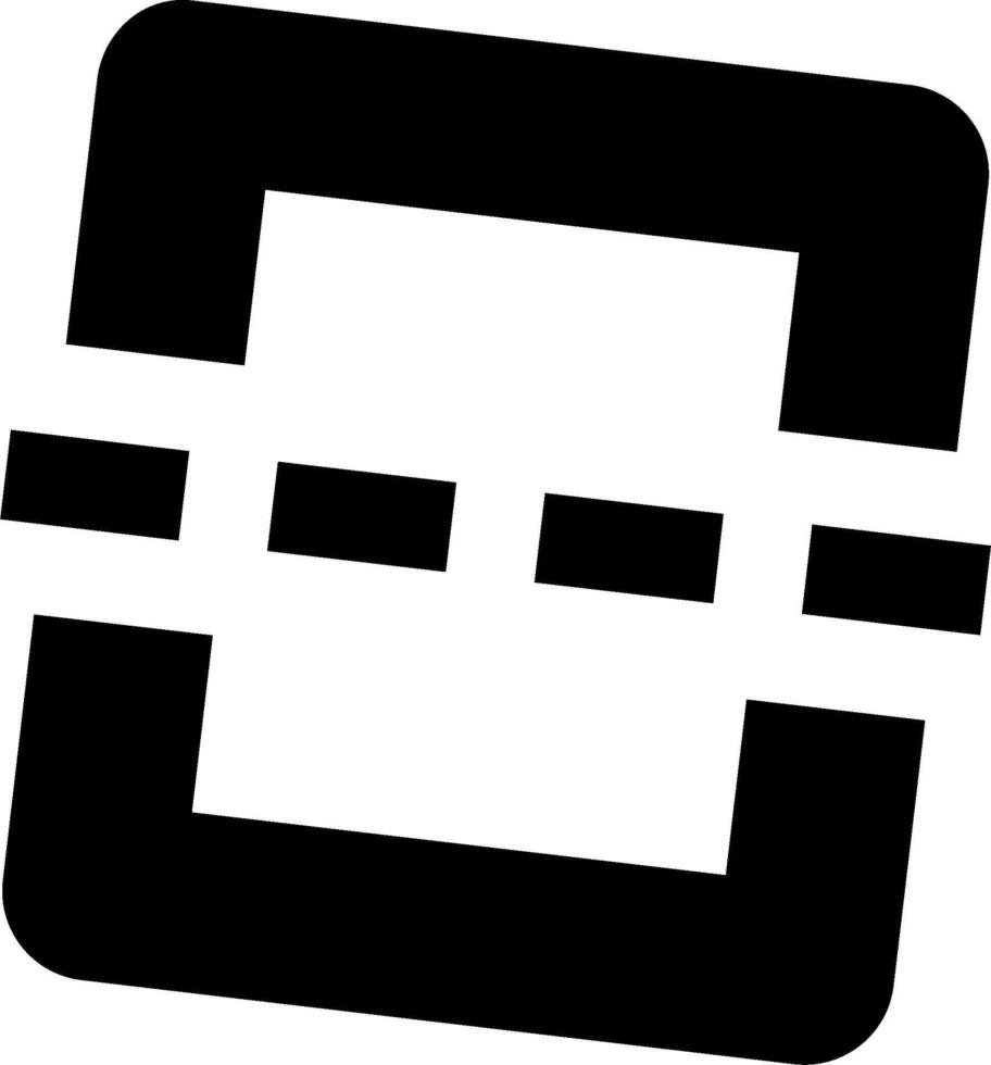 A black and white square with two squares on it vector