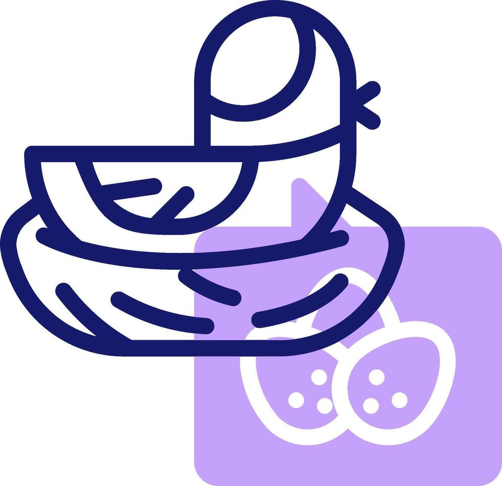 A bird in a nest with eggs vector