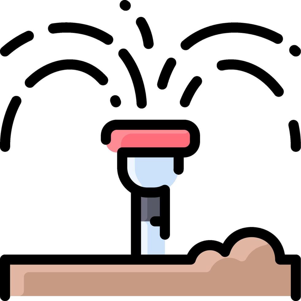A water sprinkler is spraying water onto a piece of wood vector