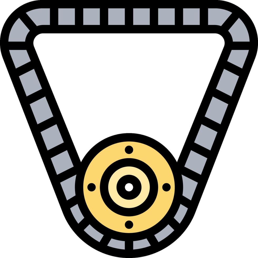 A chain with a wheel inside it vector