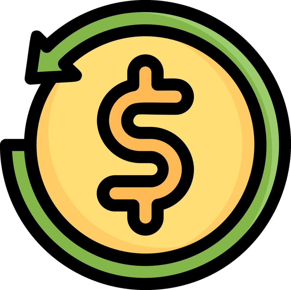 Dollar sign in a circle with a green arrow vector