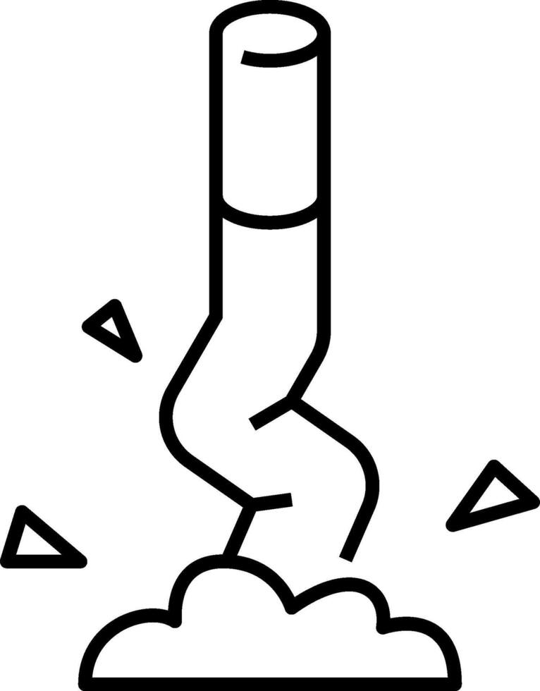 A cartoon drawing of a pipe with smoke coming out of it vector