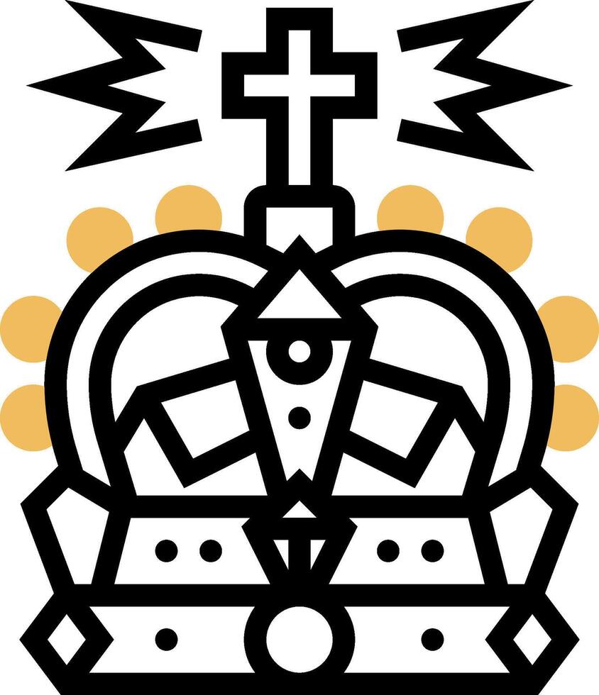 A crown with a cross on top of it vector