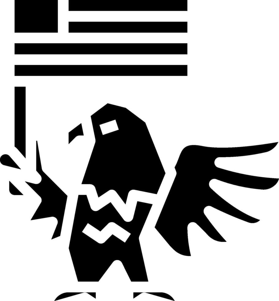 An eagle holding an american flag vector