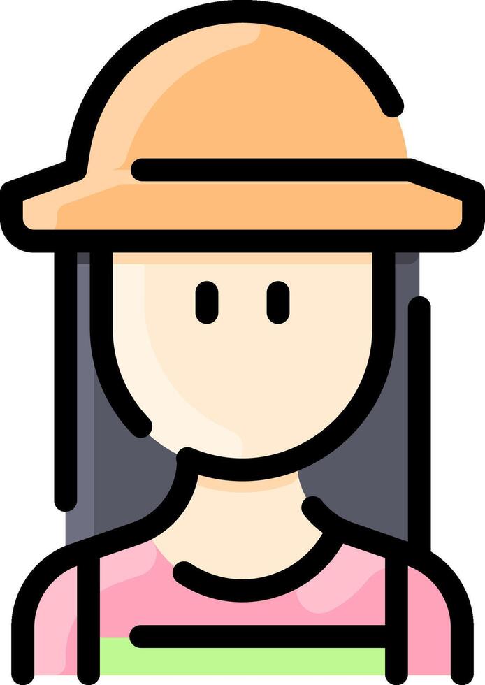 A woman wearing a hat and holding a tool vector