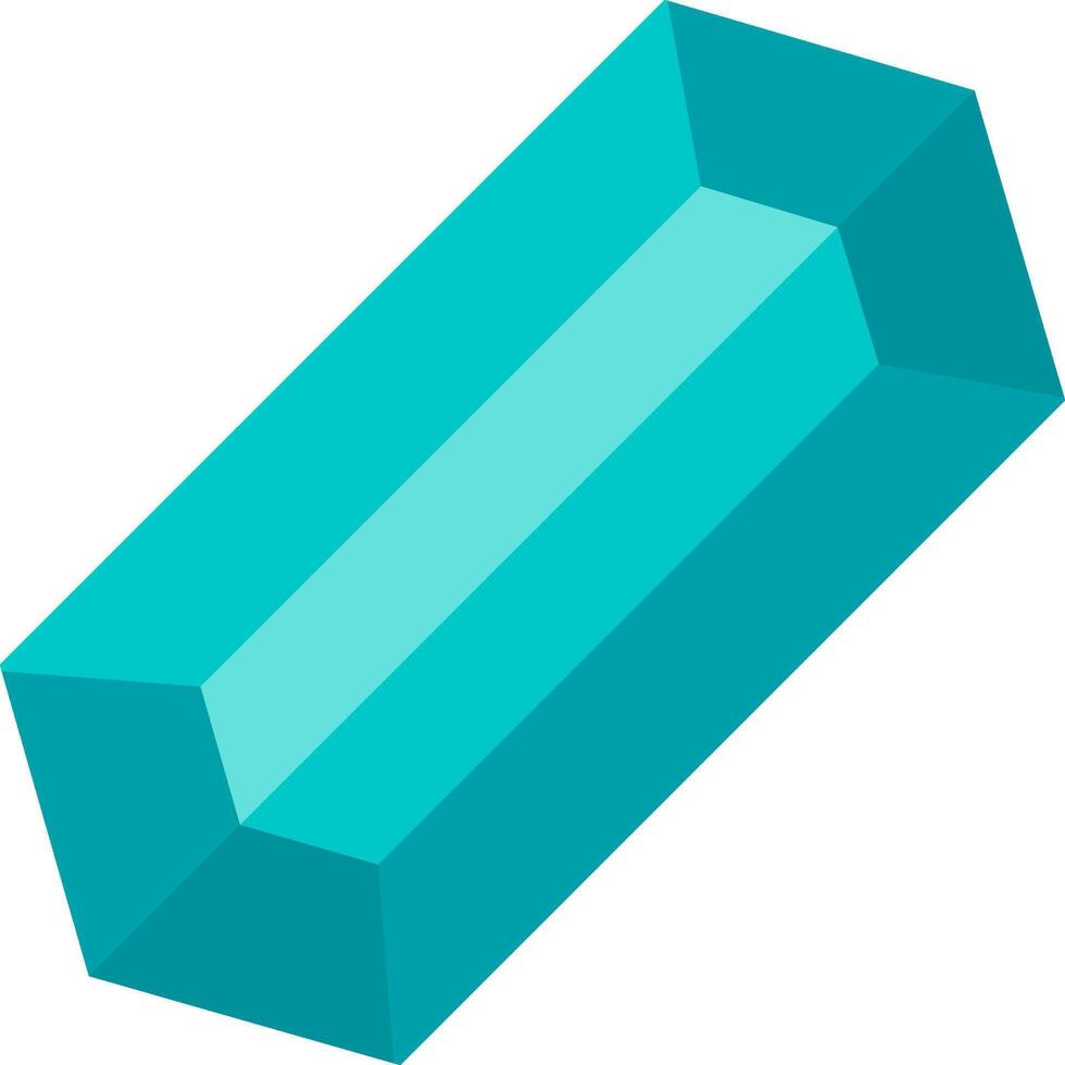 A blue gemstone with a white background vector