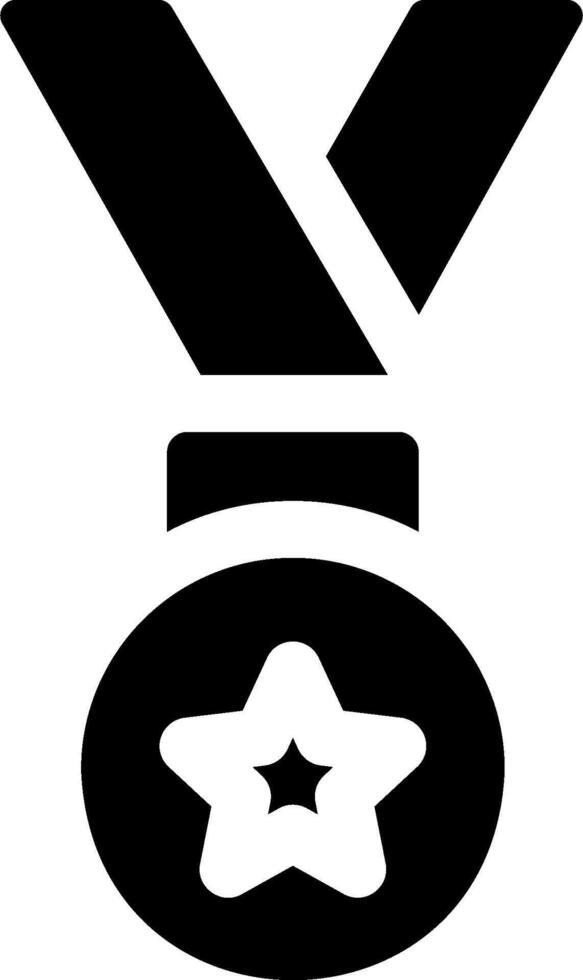 A black and white medal with a star on it vector