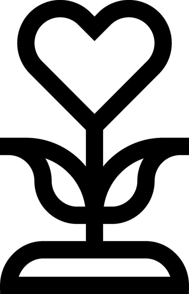 A heart shaped plant with a stem vector