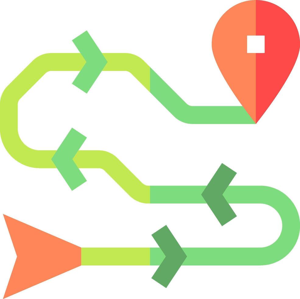 A map with arrows pointing to a location vector