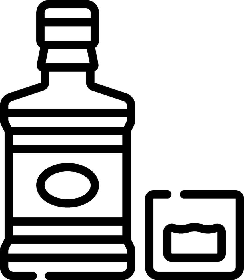 A bottle of whiskey and a glass vector