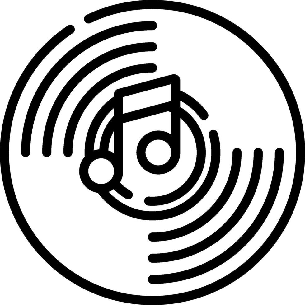 A black and white image of a music note vector