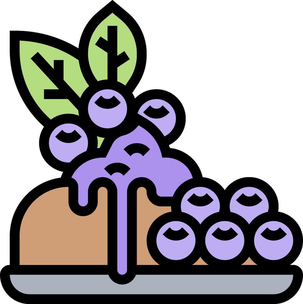 A blueberry cake with a blueberry topping vector