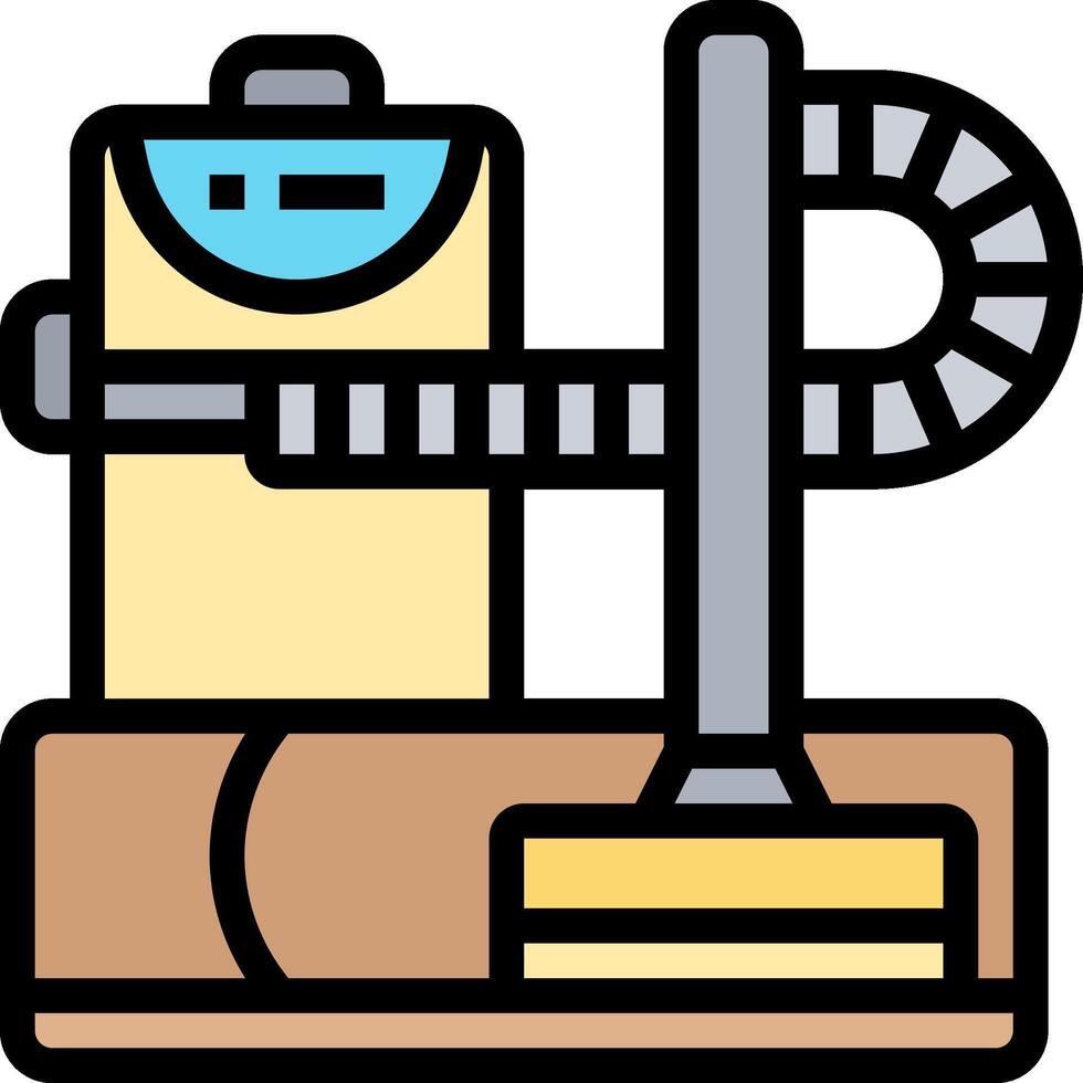 A machine with a hose and a pipe on top vector