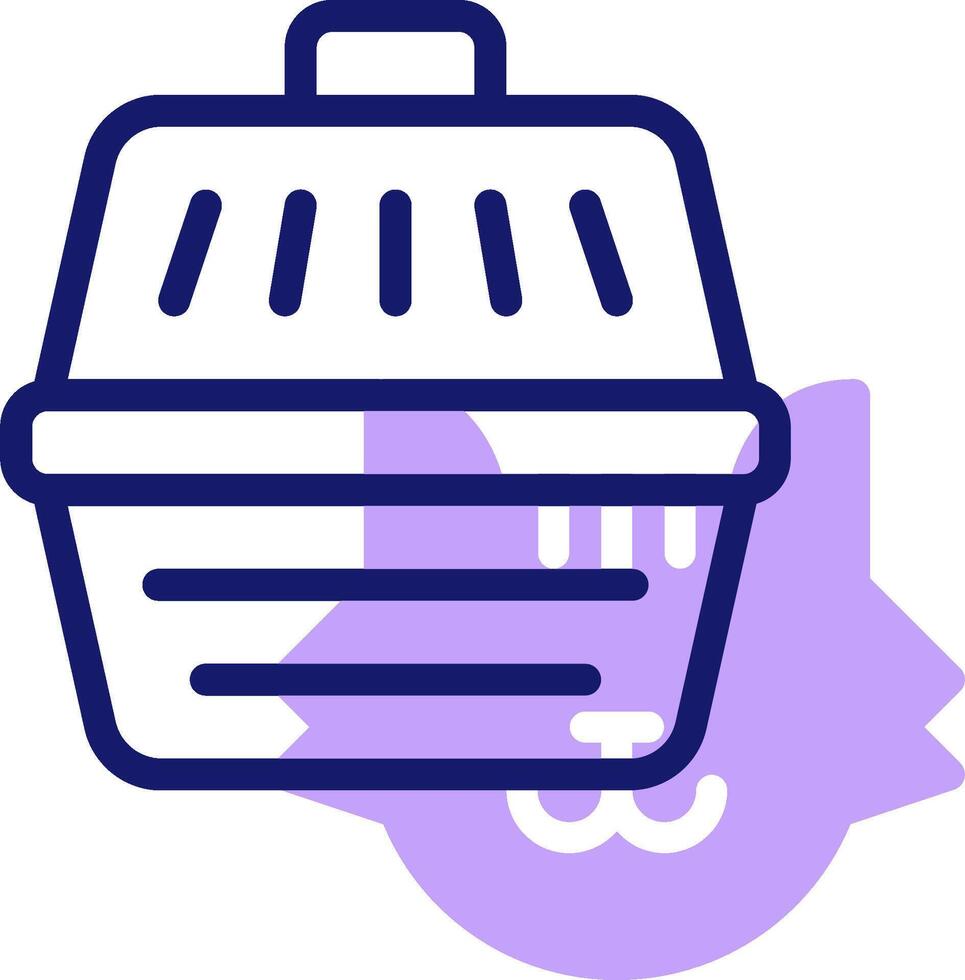 A cat in a basket icon vector