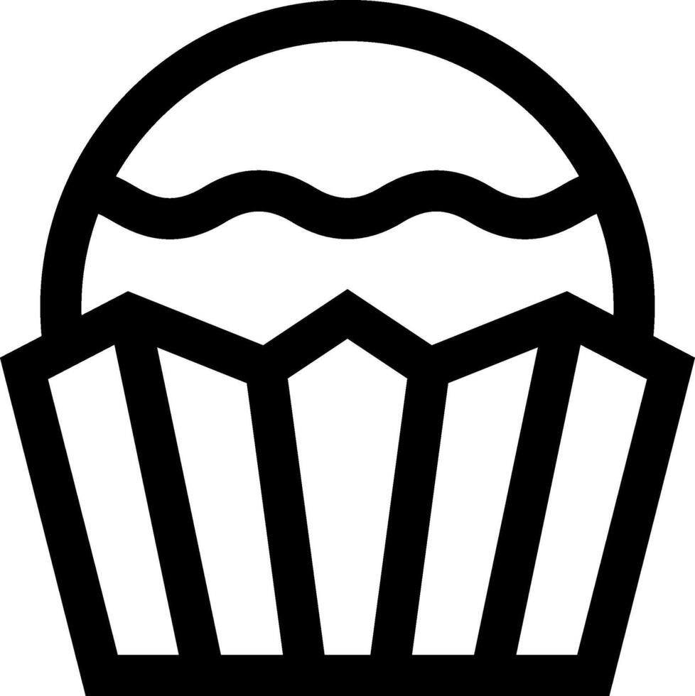 A black and white image of a cupcake vector