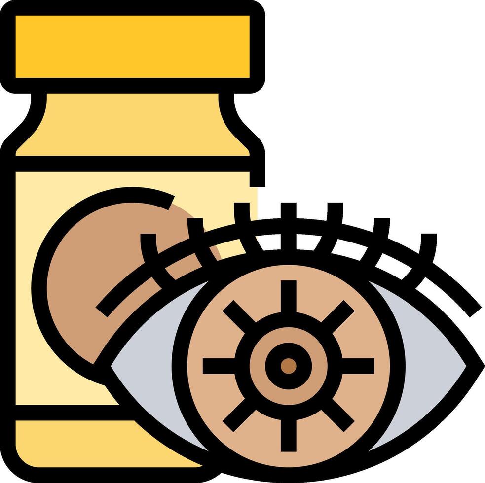 Eye and jar of eye cream illustration vector