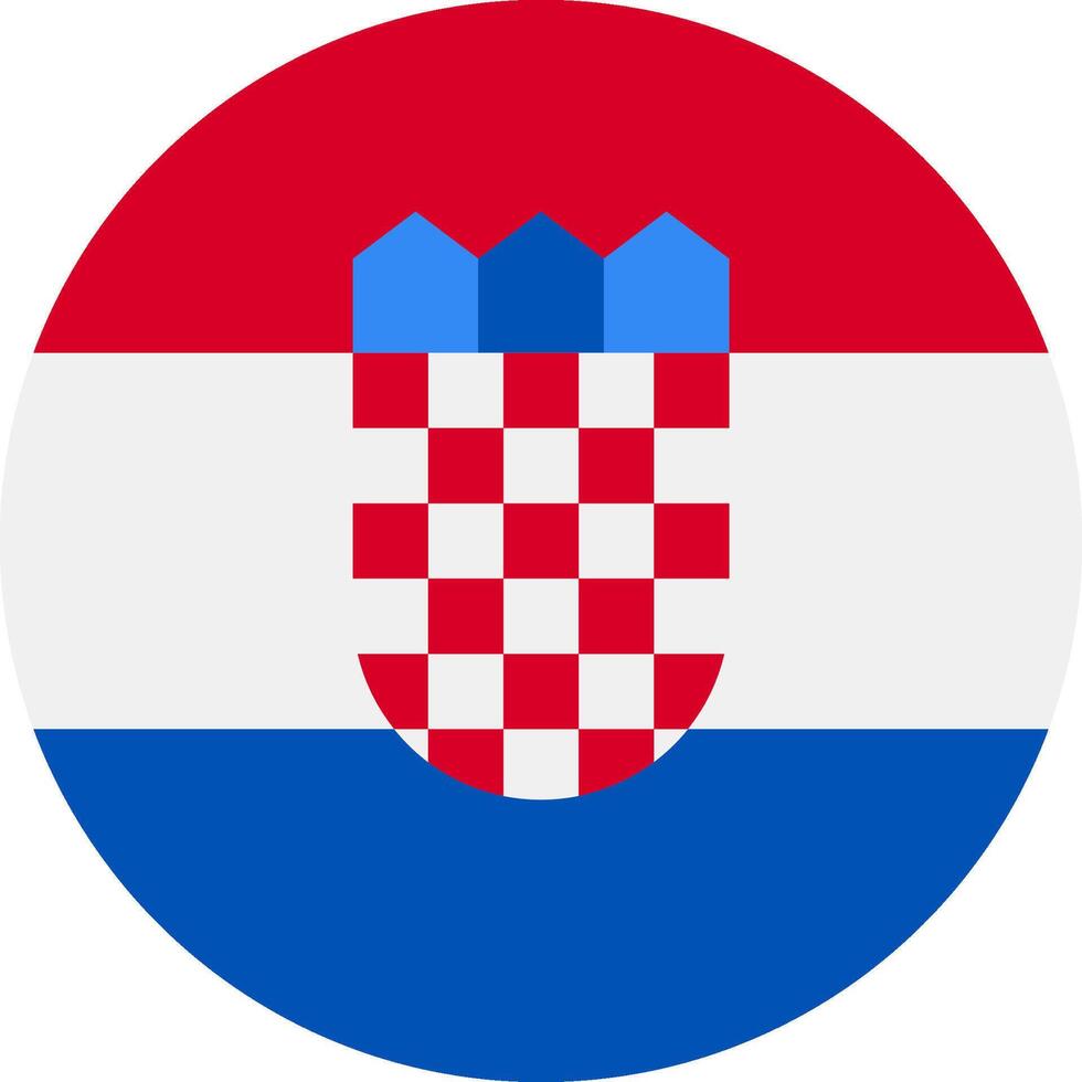 The flag of croatia in a circle vector