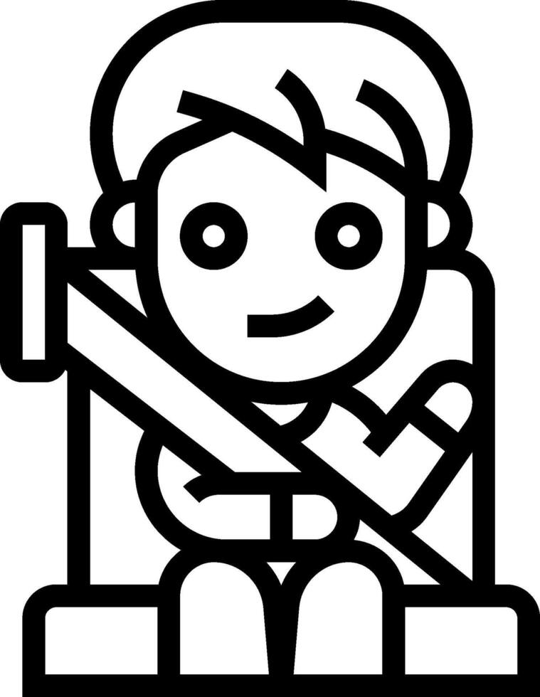 A black and white cartoon of a man sitting in a chair vector