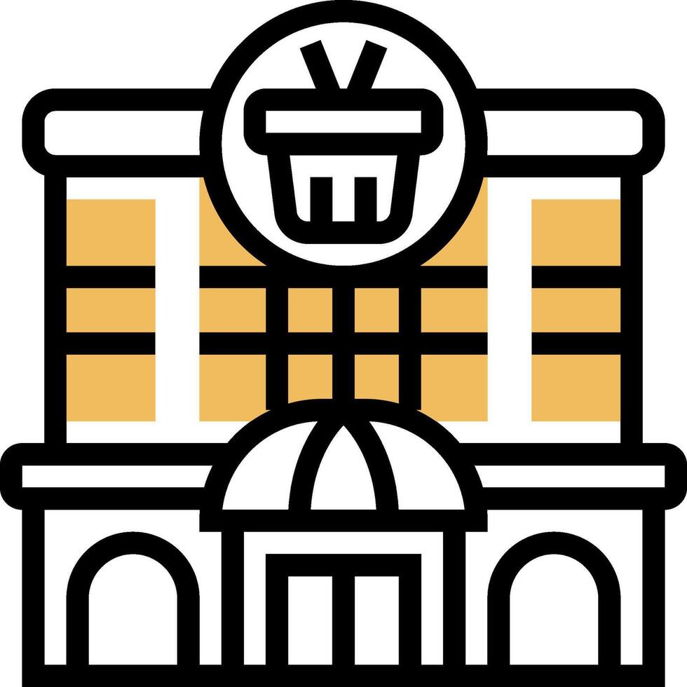 A building with a basket on top of it vector
